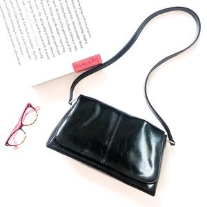 90s Liz Claiborne Black Leather Shoulder Bag